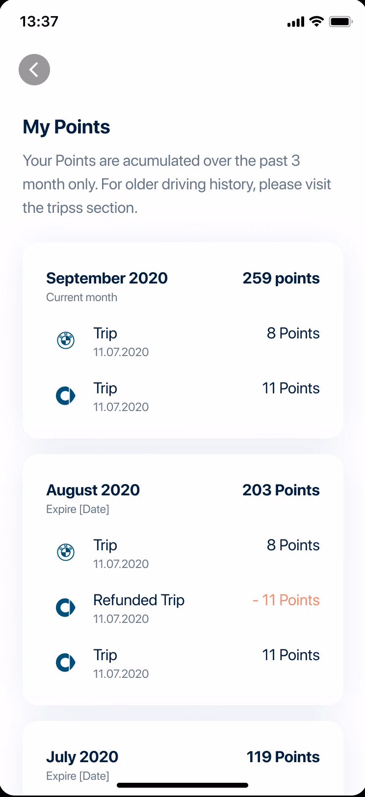 Iteration 2 — points screen 2